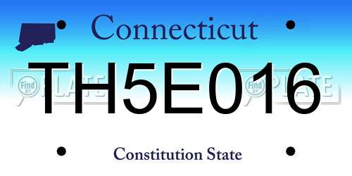TH5E016 Connecticut License Plate