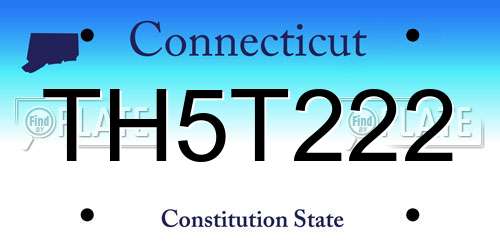 TH5T222 Connecticut License Plate