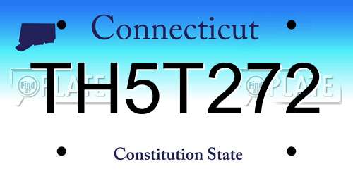 TH5T272 Connecticut License Plate