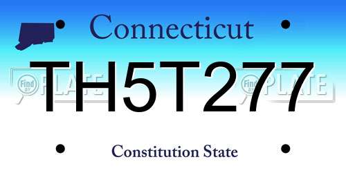TH5T277 Connecticut License Plate
