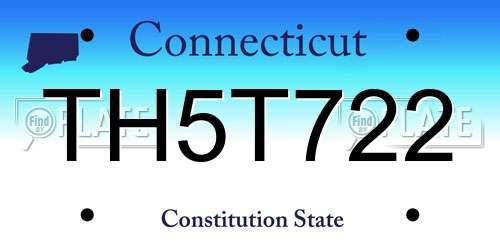 TH5T722 Connecticut License Plate