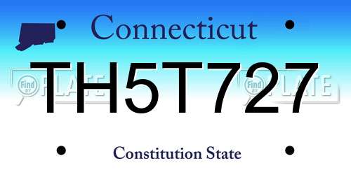 TH5T727 Connecticut License Plate