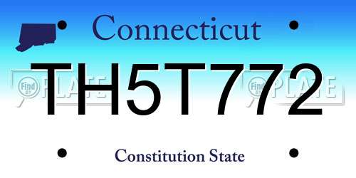 TH5T772 Connecticut License Plate