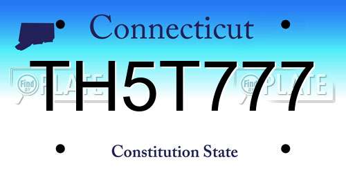 TH5T777 Connecticut License Plate