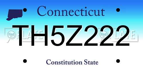 TH5Z222 Connecticut License Plate