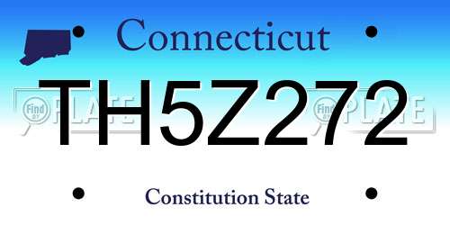 TH5Z272 Connecticut License Plate
