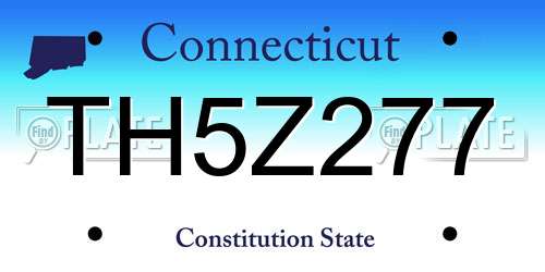 TH5Z277 Connecticut License Plate