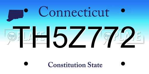 TH5Z772 Connecticut License Plate