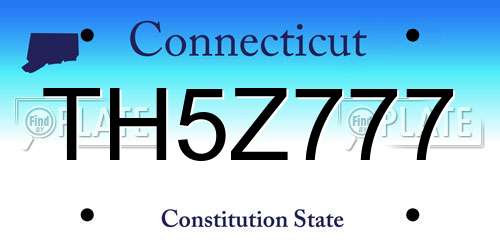 TH5Z777 Connecticut License Plate