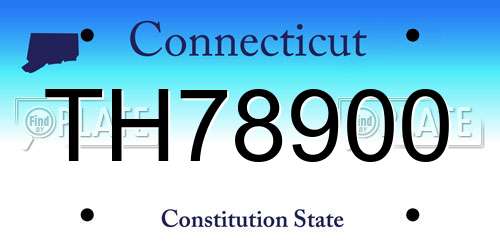 TH78900 Connecticut License Plate