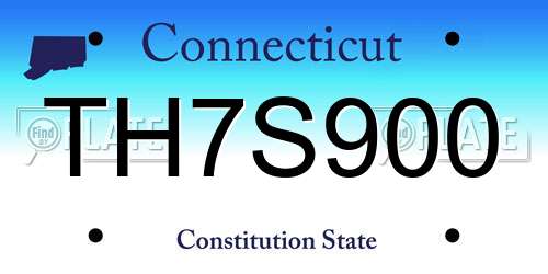 TH7S900 Connecticut License Plate