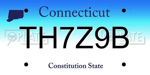 TH7Z9B Connecticut License Plate