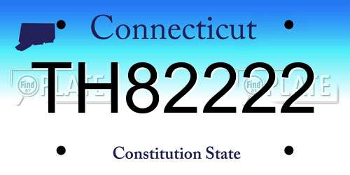 TH82222 Connecticut License Plate