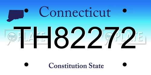 TH82272 Connecticut License Plate