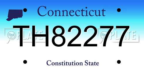 TH82277 Connecticut License Plate