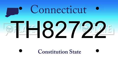 TH82722 Connecticut License Plate