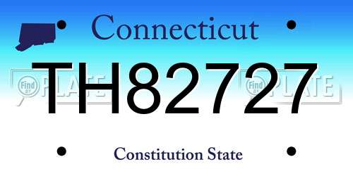 TH82727 Connecticut License Plate
