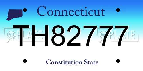 TH82777 Connecticut License Plate