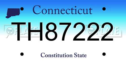 TH87222 Connecticut License Plate