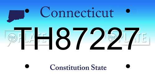 TH87227 Connecticut License Plate