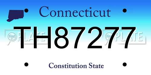 TH87277 Connecticut License Plate