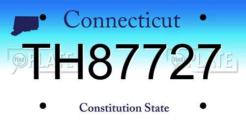 TH87727 Connecticut License Plate