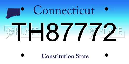 TH87772 Connecticut License Plate