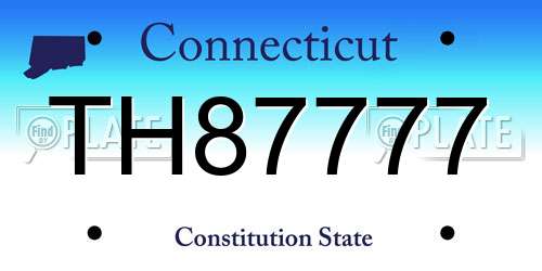 TH87777 Connecticut License Plate