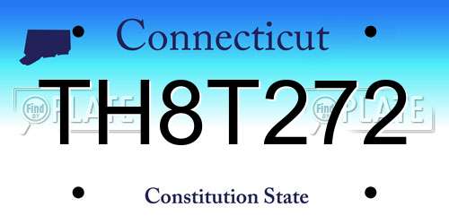 TH8T272 Connecticut License Plate