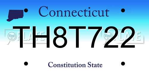 TH8T722 Connecticut License Plate