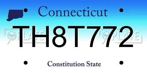 TH8T772 Connecticut License Plate
