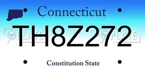 TH8Z272 Connecticut License Plate
