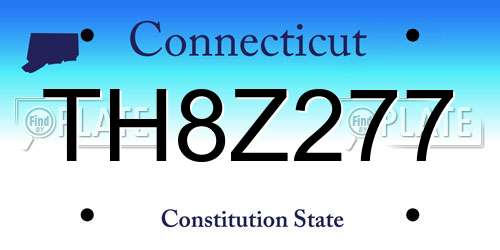 TH8Z277 Connecticut License Plate