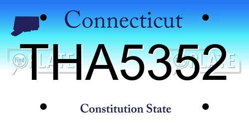 THA5352 Connecticut License Plate
