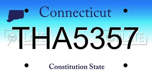 THA5357 Connecticut License Plate