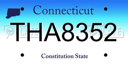 THA8352 Connecticut License Plate