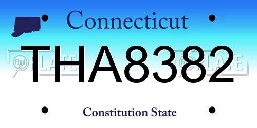 THA8382 Connecticut License Plate