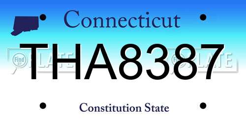 THA8387 Connecticut License Plate