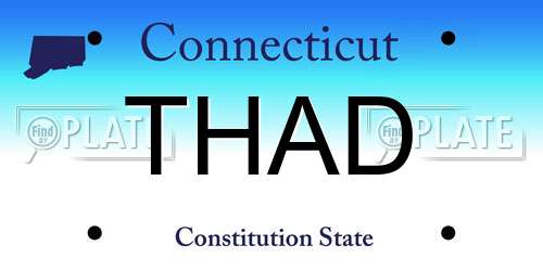 THAD Connecticut License Plate