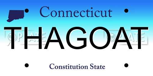 THAGOAT Connecticut License Plate