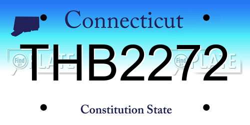 THB2272 Connecticut License Plate