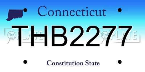 THB2277 Connecticut License Plate