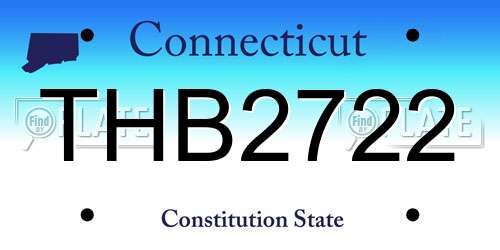 THB2722 Connecticut License Plate