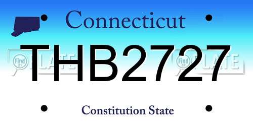 THB2727 Connecticut License Plate