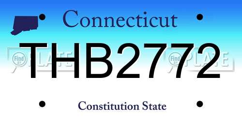 THB2772 Connecticut License Plate