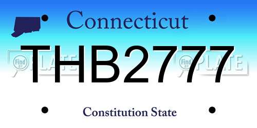 THB2777 Connecticut License Plate