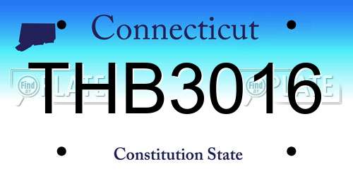 THB3016 Connecticut License Plate