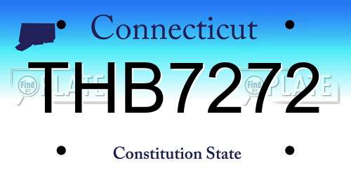 THB7272 Connecticut License Plate