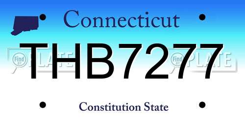 THB7277 Connecticut License Plate