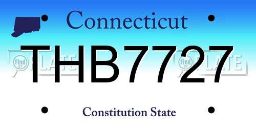 THB7727 Connecticut License Plate